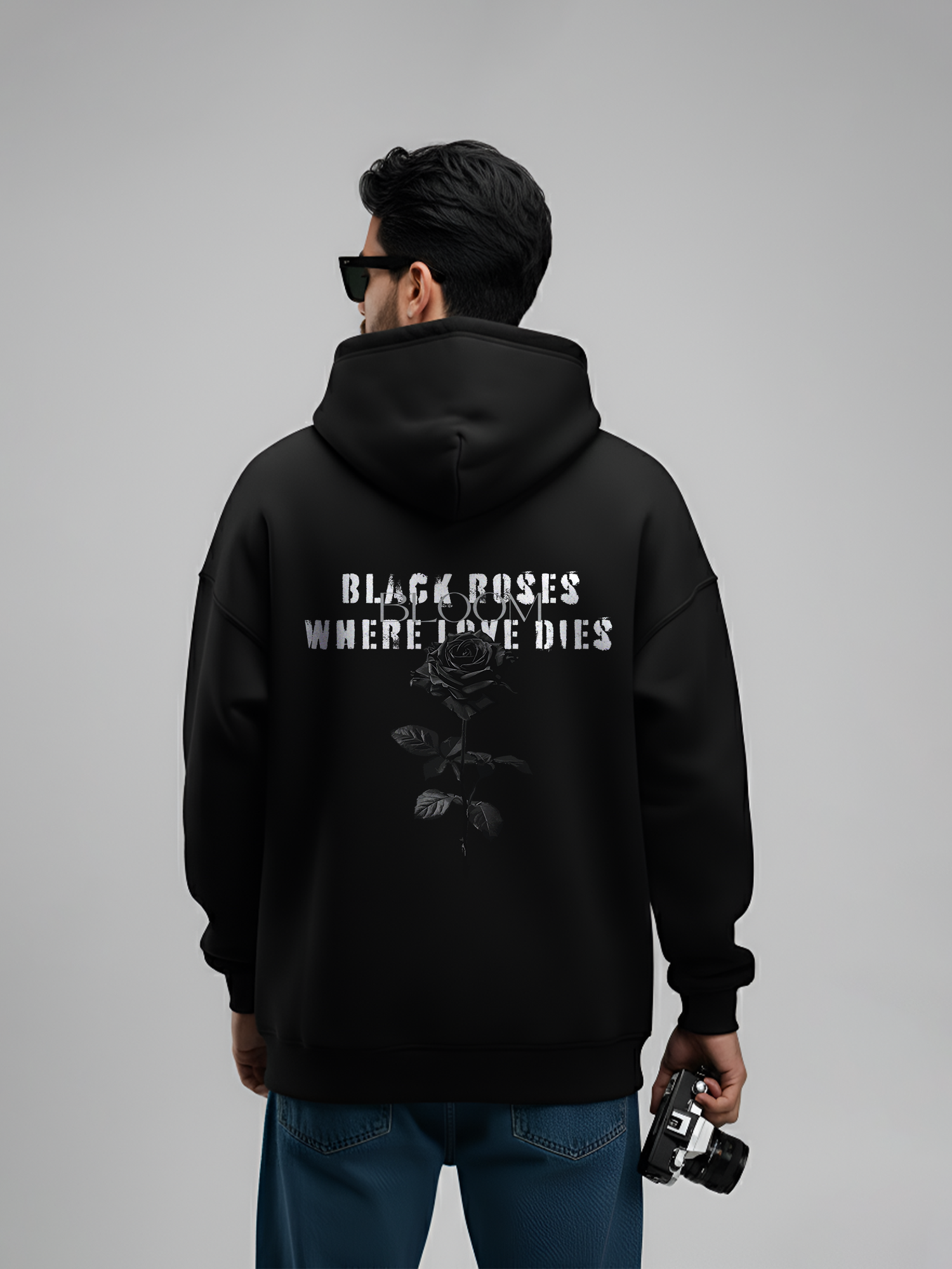 Dark Rose Black Hoodie