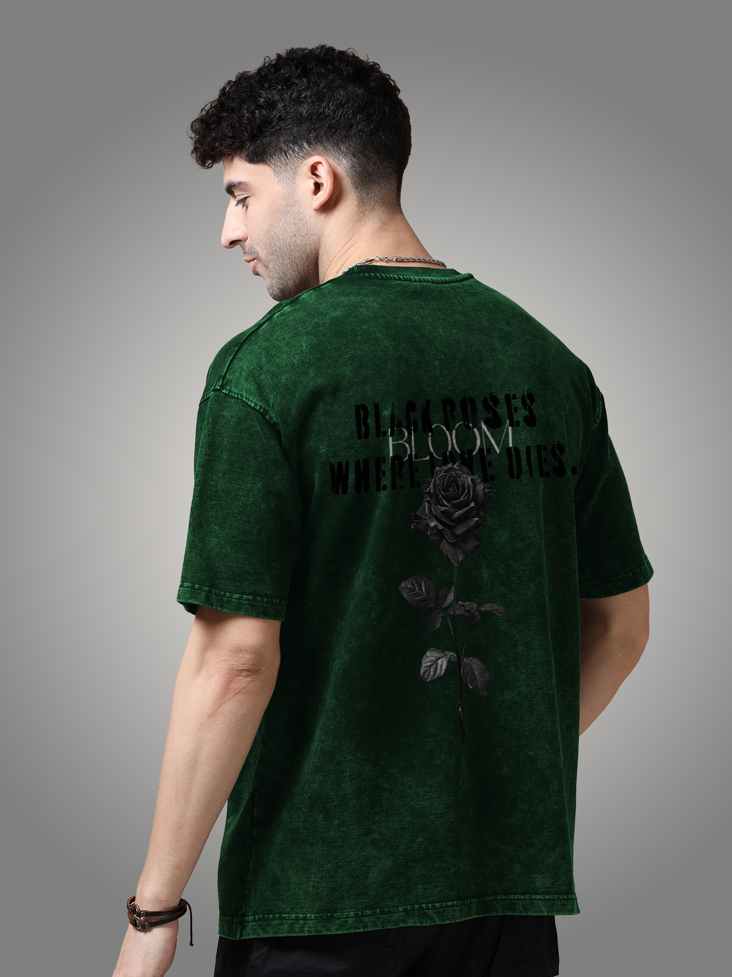 Dark Rose Tshirt - GREEN