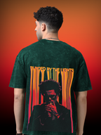 Blinding Lights Tshirt model showing the back design