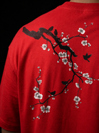 The Elysian Bloom Unisex Red Oversized T-Shirt