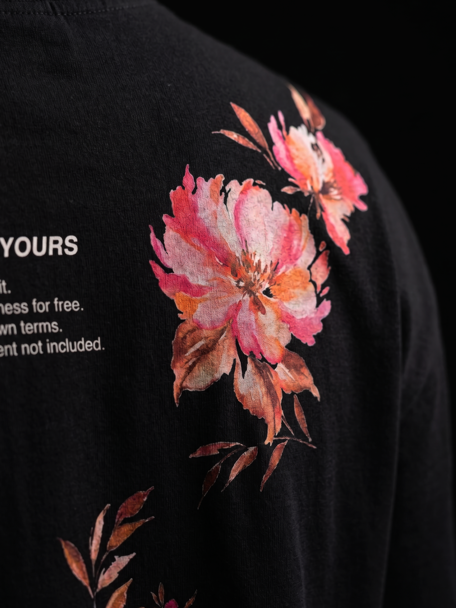 Poisoned Bloom Unisex Black Oversized T-Shirt