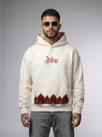 Astitva Unisex Off White Oversized Fit Fleece Hoodie