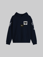 The 666 Club Men's Navy Blue Oversized Fit Fleece Hoodie