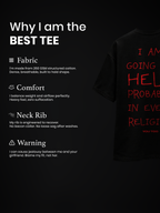 Going To Hell Unisex Black Oversized Tshirt