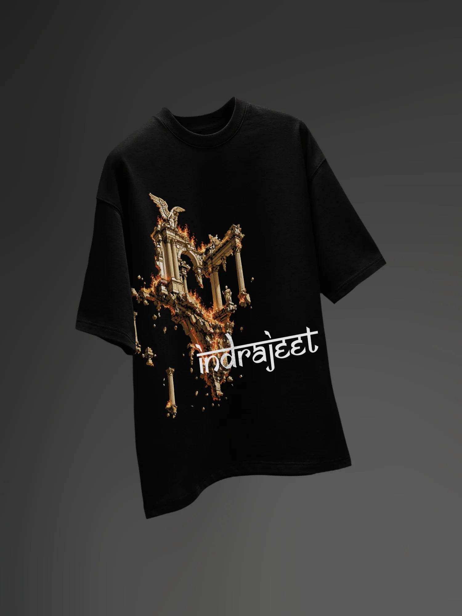 Indrajeet Unisex Black Oversized T-Shirt