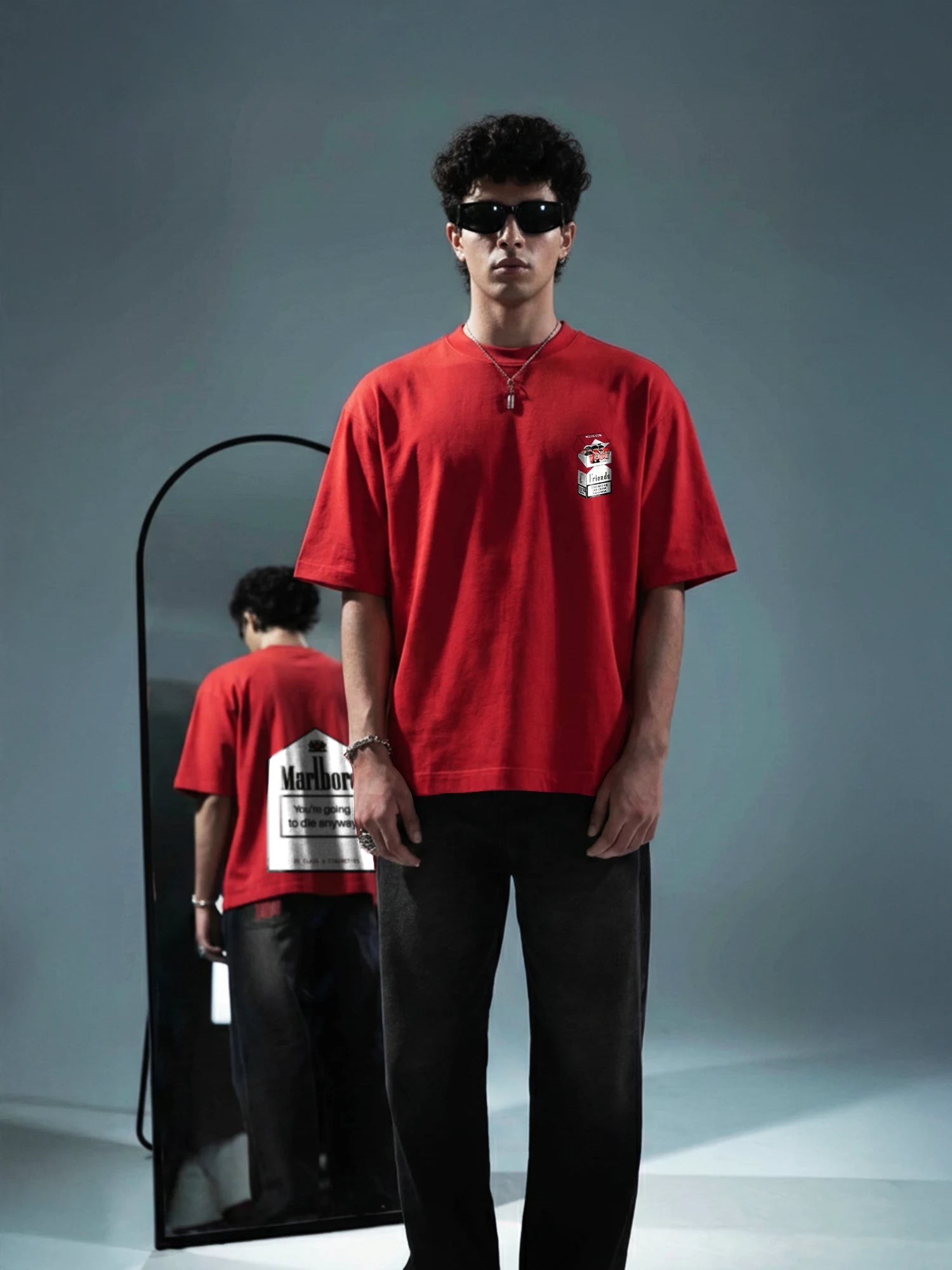 Marlboro Unisex Red Oversized T-Shirt