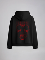 Sinister Skull Men's Black Oversized Fit Fleece Hoodie