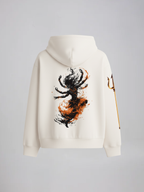 Divine Fury Unisex Off White Oversized Fit Fleece Hoodie