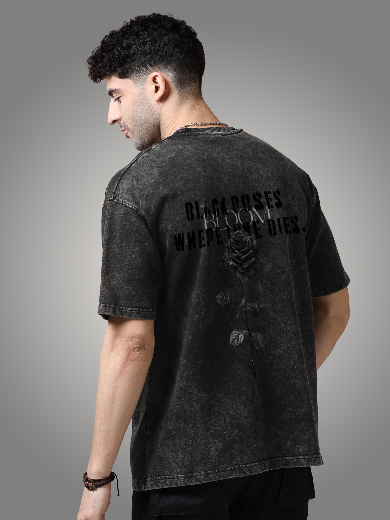 Dark Rose Tshirt - Black