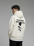 Dark Rose Unisex Off-White Oversized Fit Fleece Hoodie