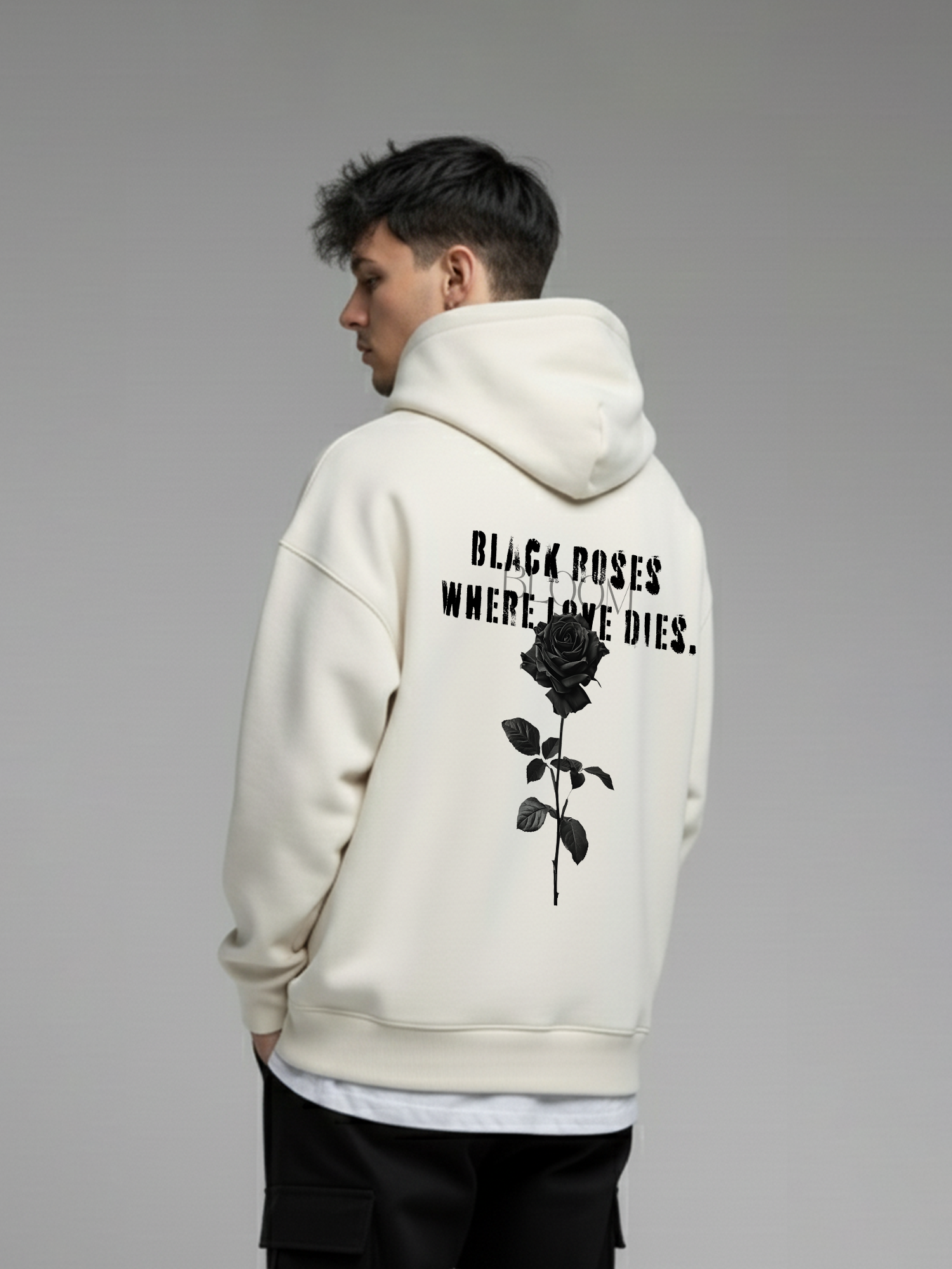 Dark Rose Off-White Hoodie