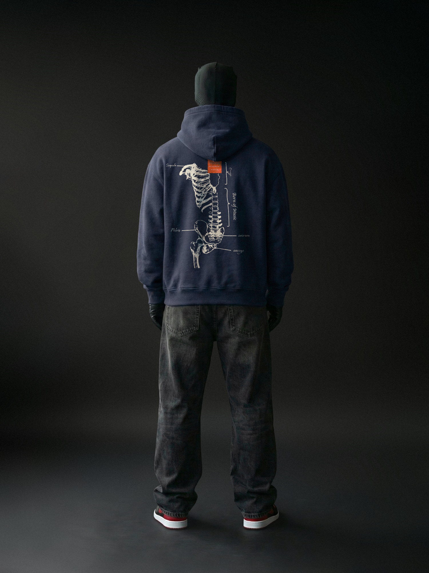 The Frame Unisex Navy Blue Oversized Fit Fleece Hoodie