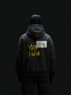 Open Studio Unisex Black Oversized Fit Fleece Hoodie