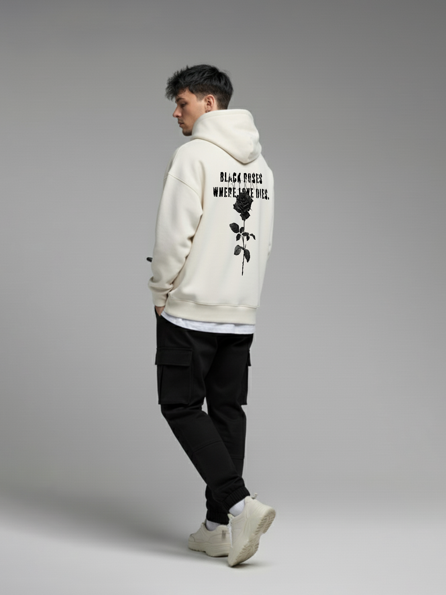 Dark Rose Off-White Hoodie