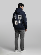 The 666 Club Men's Navy Blue Oversized Fit Fleece Hoodie