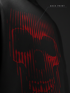 Sinister Skull Men's Black Oversized Fit Fleece Hoodie