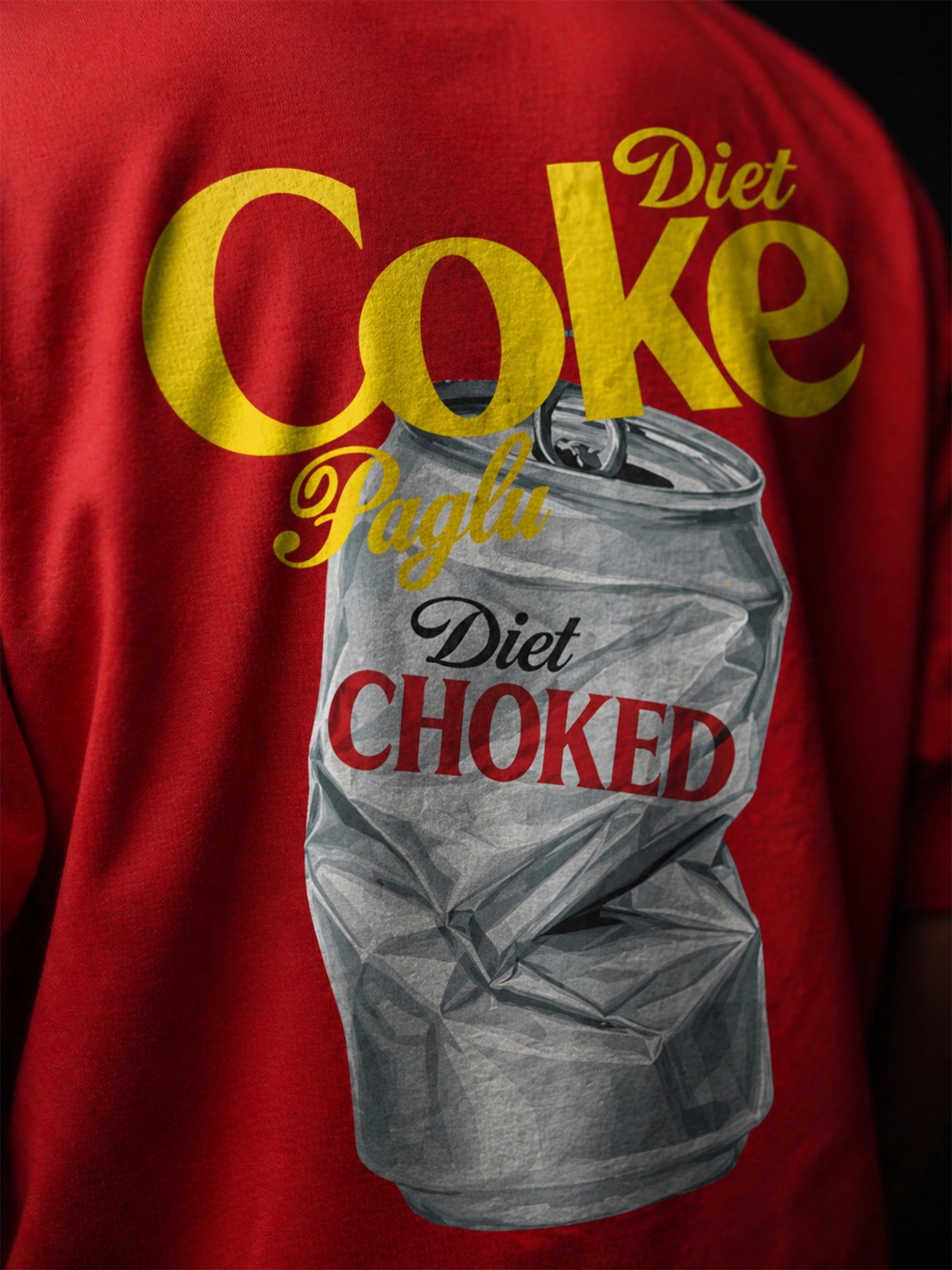 The Diet Choke Unisex Red Oversized Tshirt