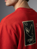 The Stamp Unisex Red Oversized T-Shirt