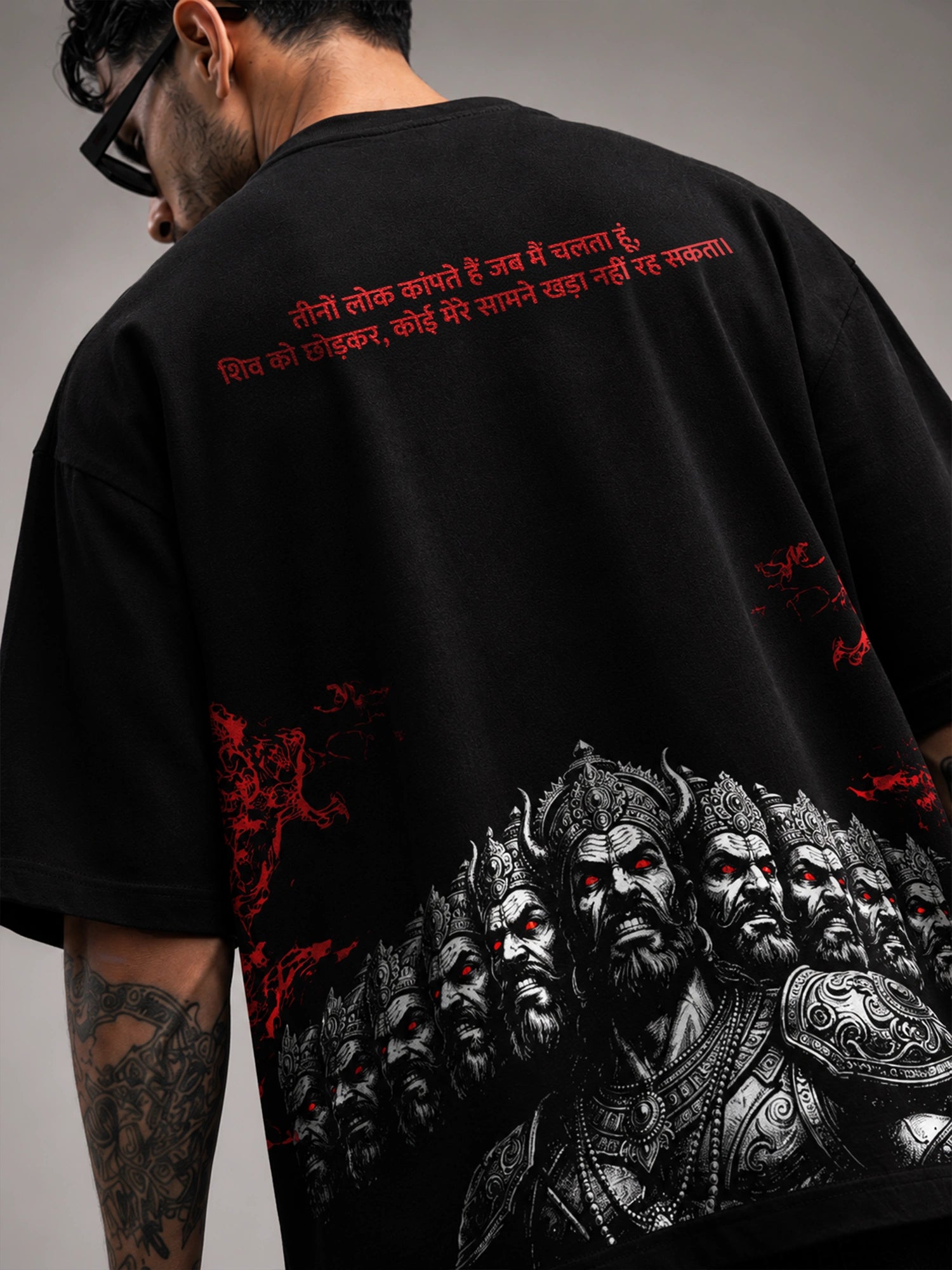 Ravan Unisex Black Oversized T-Shirt