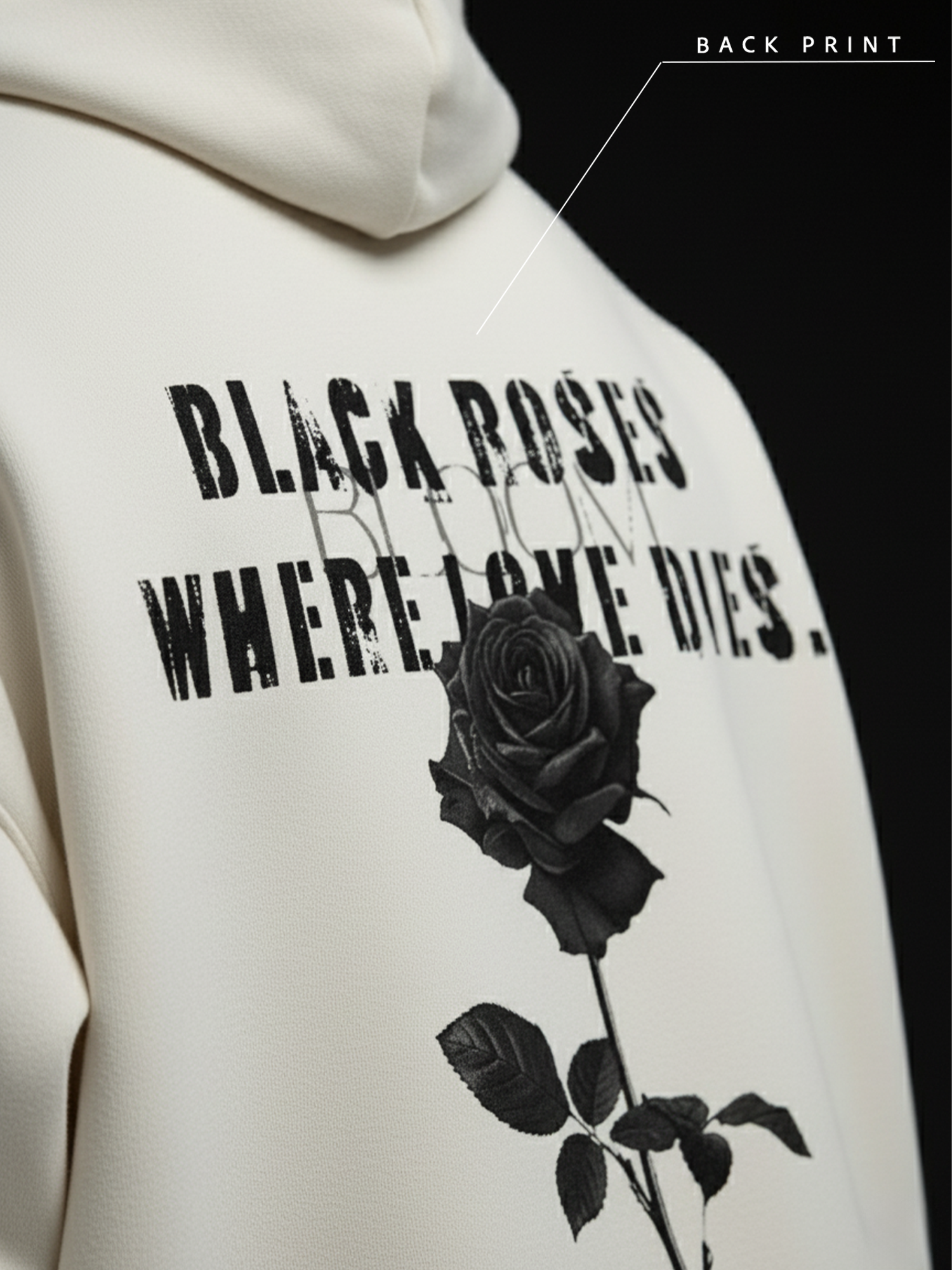 Dark Rose Off-White Hoodie