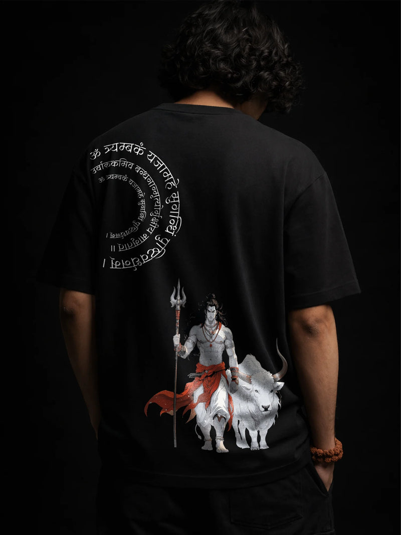 The Rudra Unisex Black Oversized T-Shirt