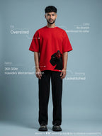 Black Panther Unisex Red Oversized T-Shirt