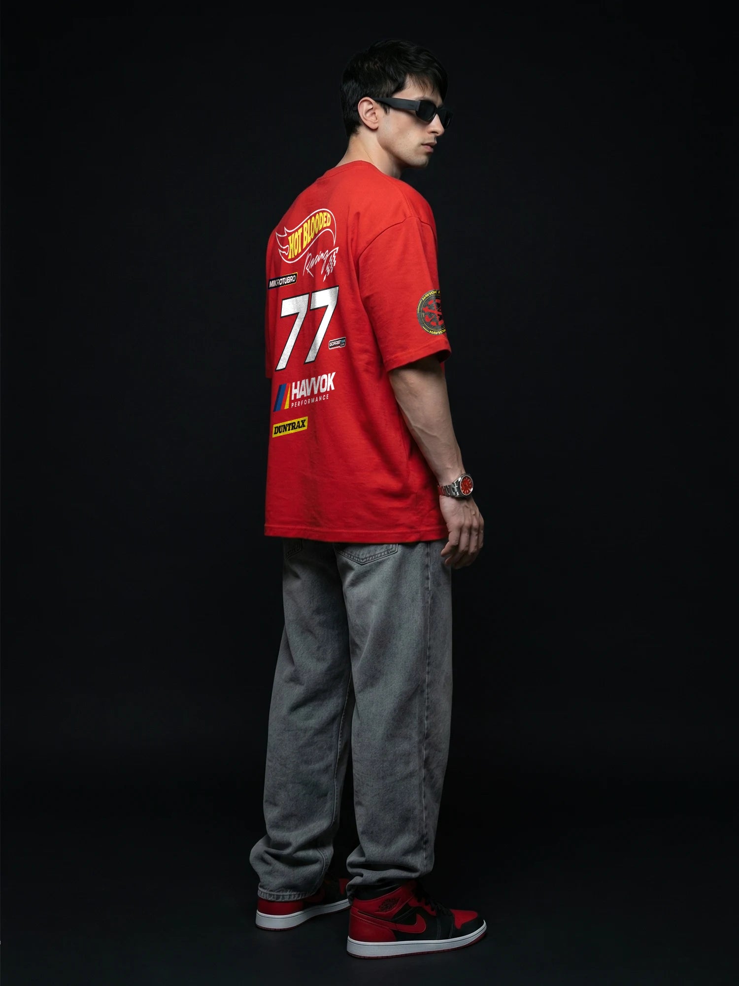 The Havvok Racing Unisex Red Oversized T-Shirt