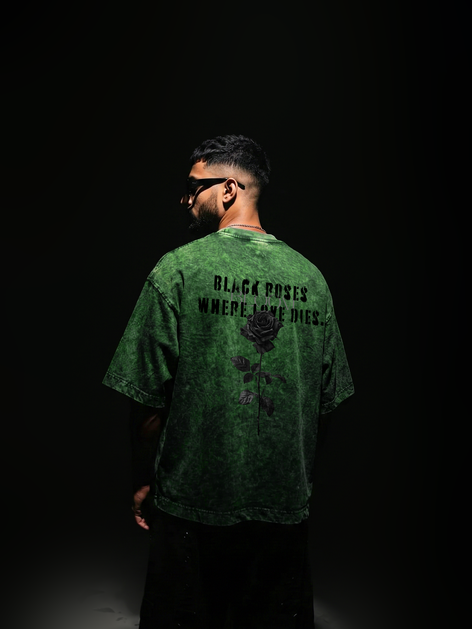 Dark Rose Unisex Green Oversized T-Shirt