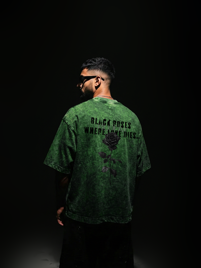 Dark Rose Unisex Green Oversized T-Shirt