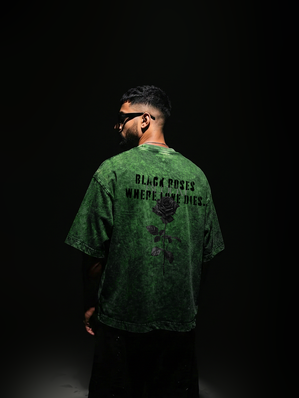 Dark Rose Unisex Green Oversized T-Shirt