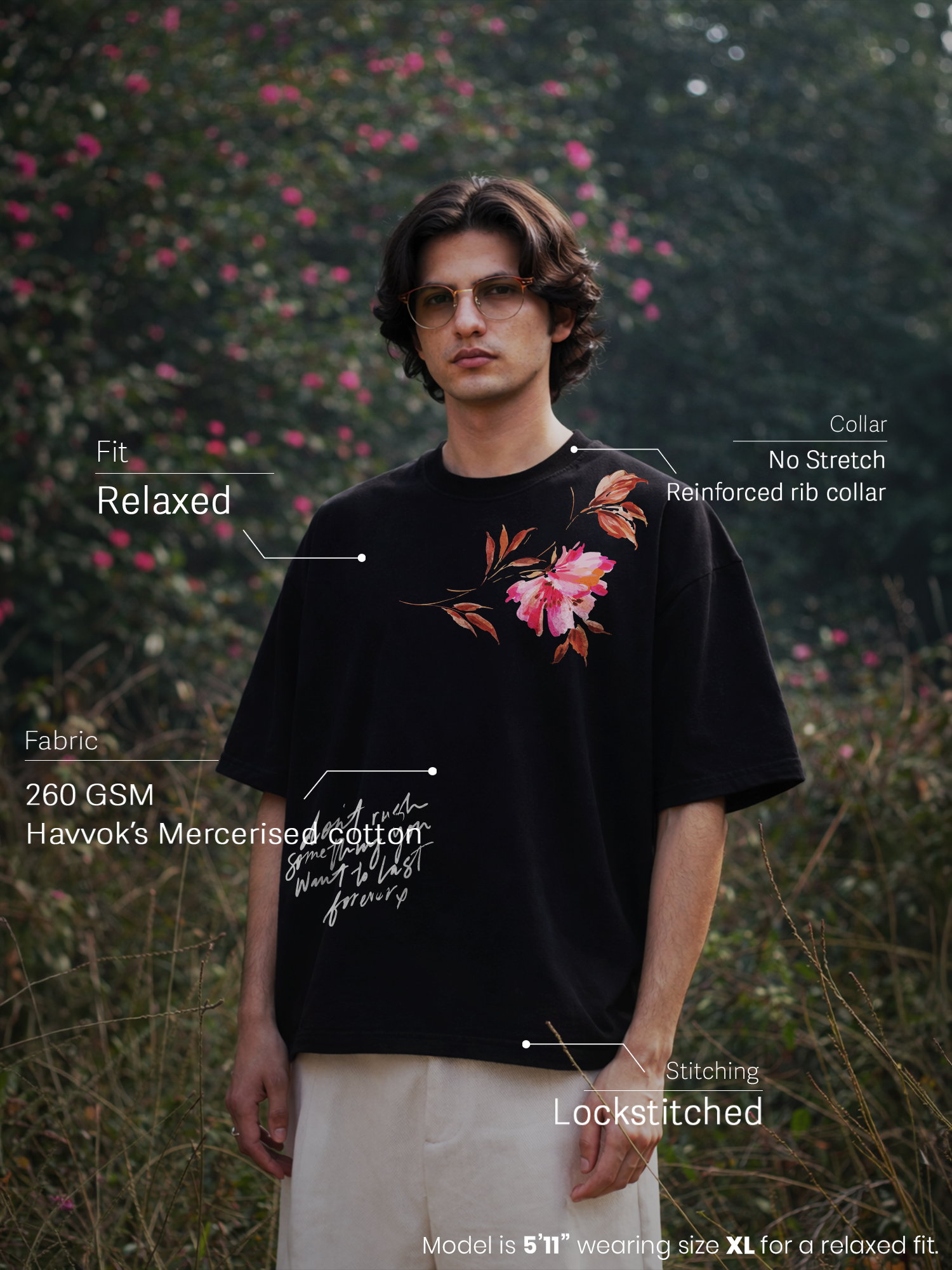 Poisoned Bloom Unisex Black Oversized T-Shirt