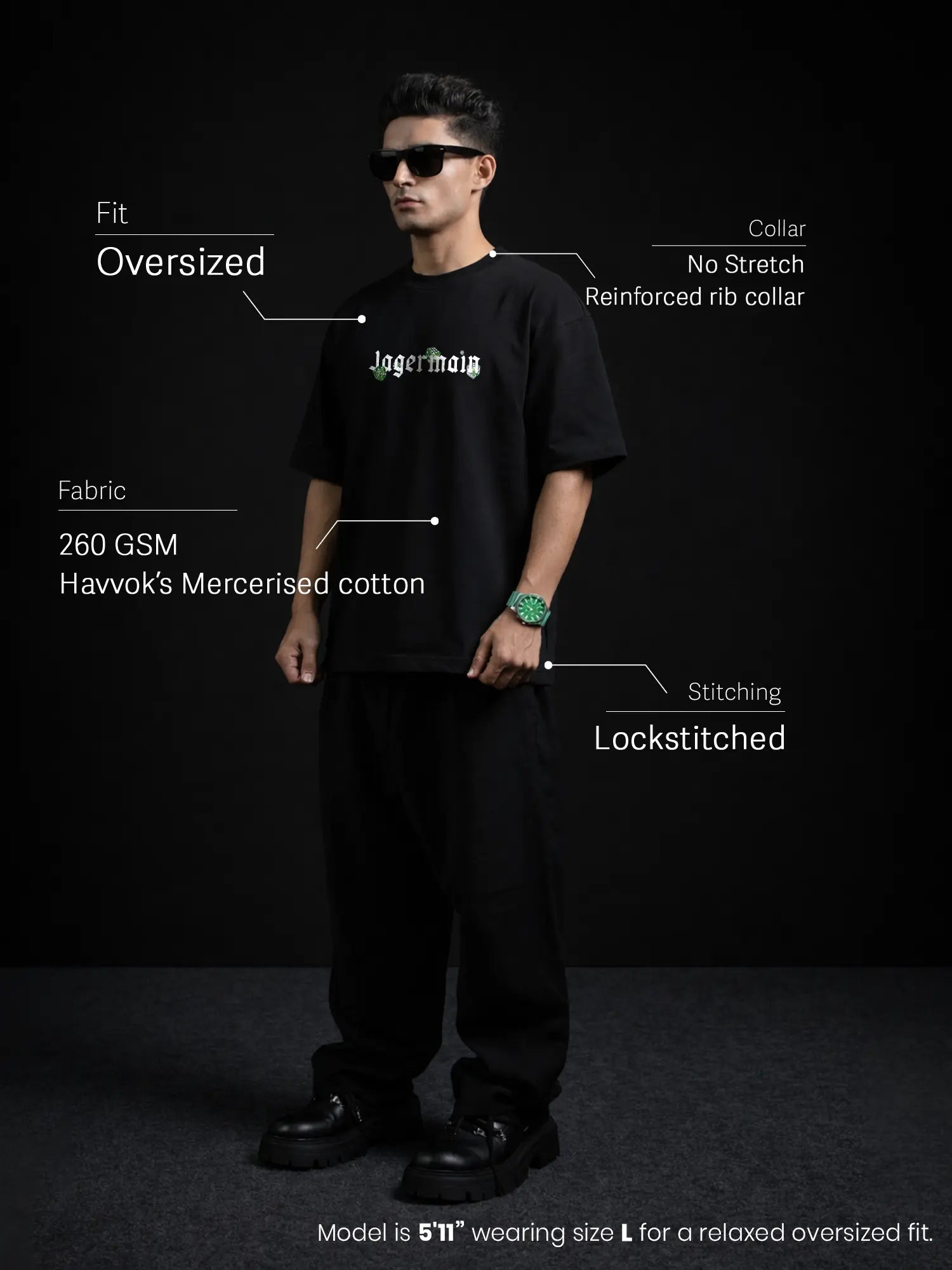 The Baddiemeister Unisex Black Oversized T-Shirt