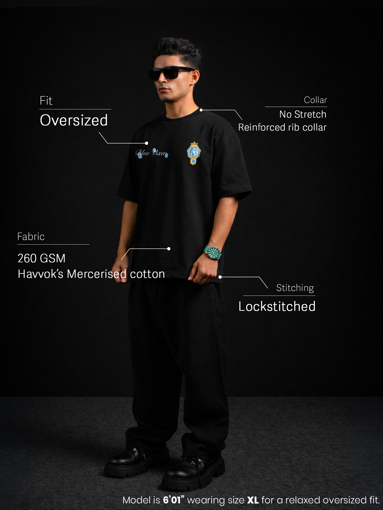 The Slay-Fire Unisex Black Oversized T-Shirt