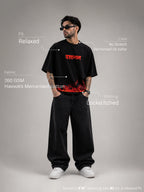 Ravan Unisex Black Oversized T-Shirt