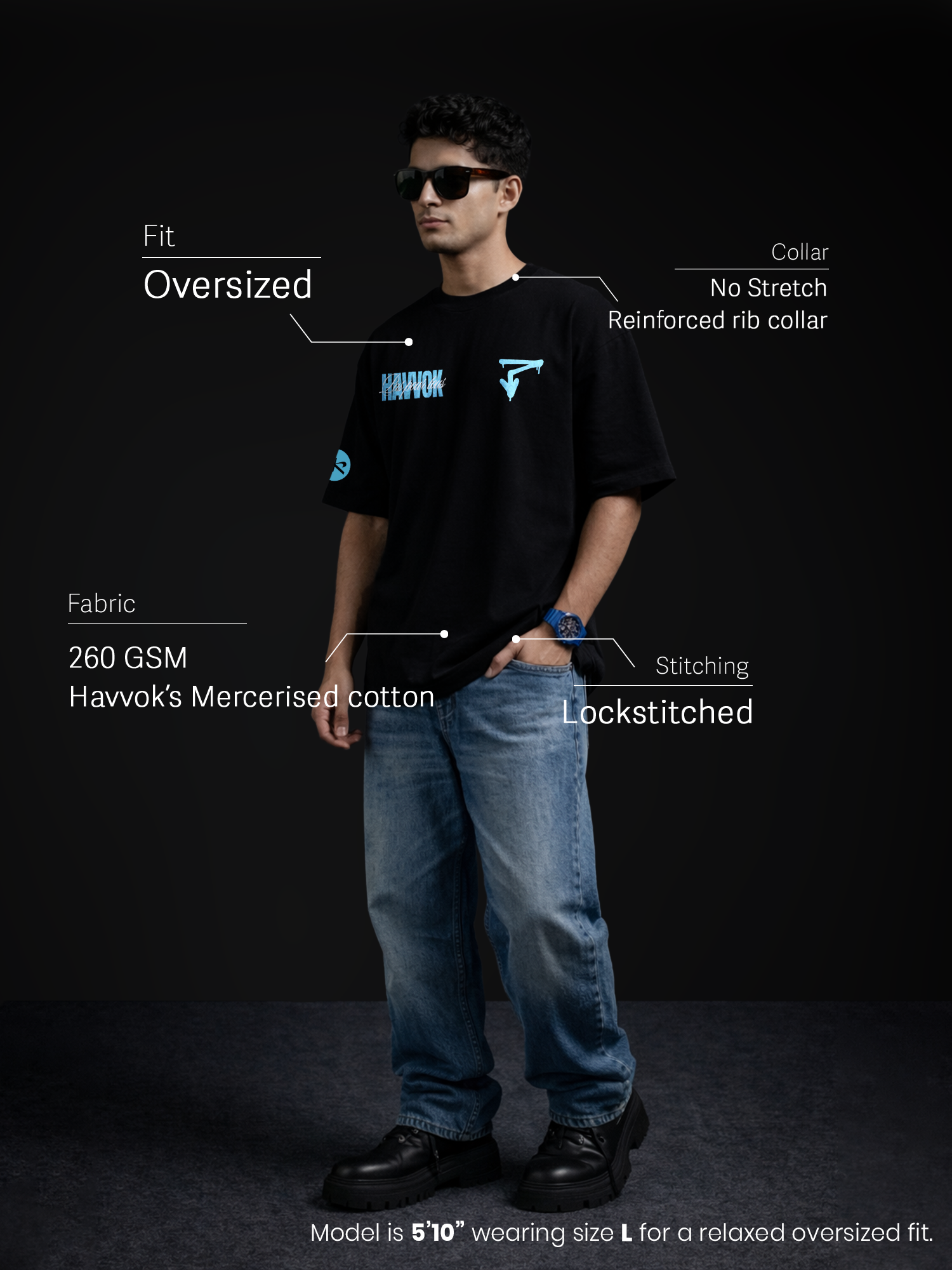 The Pardon Unisex Black Oversized Tshirt