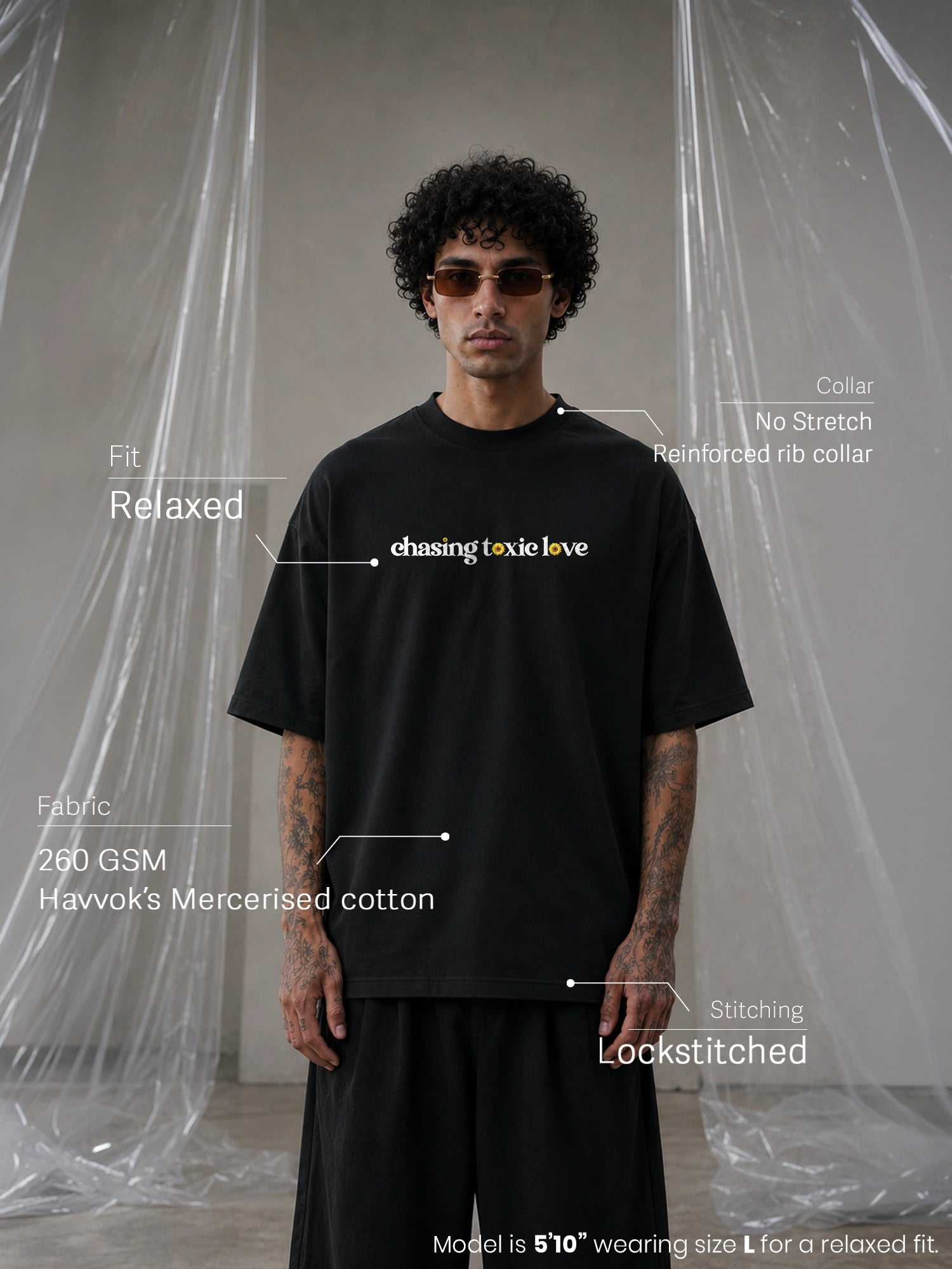 The Sunflower Theory Unisex Black Oversized T-Shirt