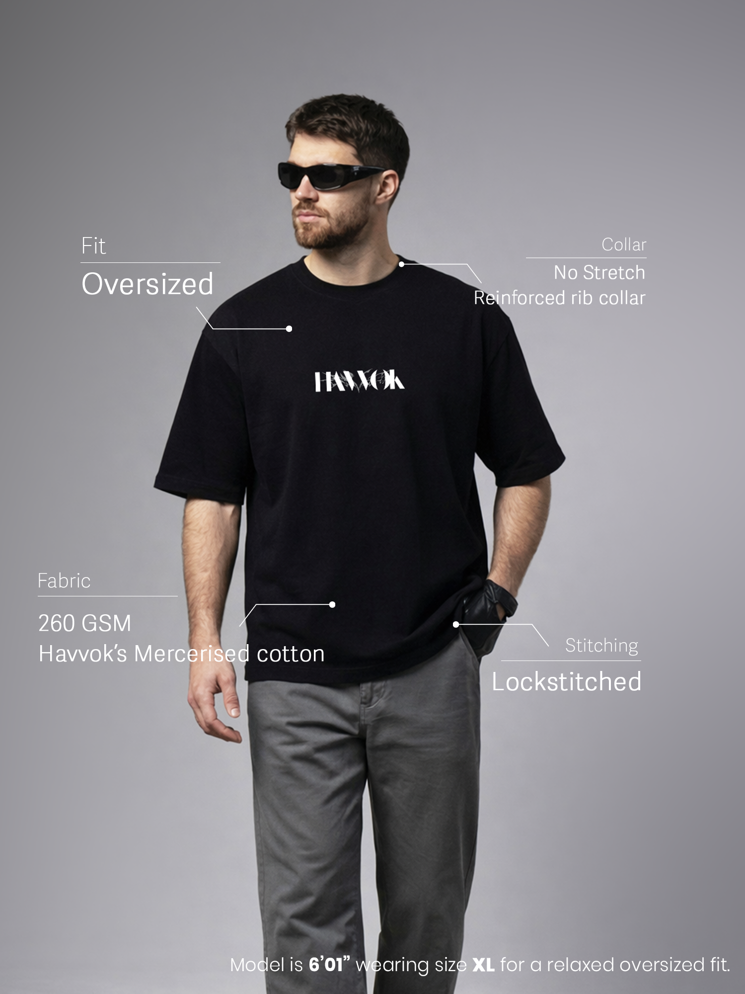 The Karma Unisex Black Oversized T-Shirt