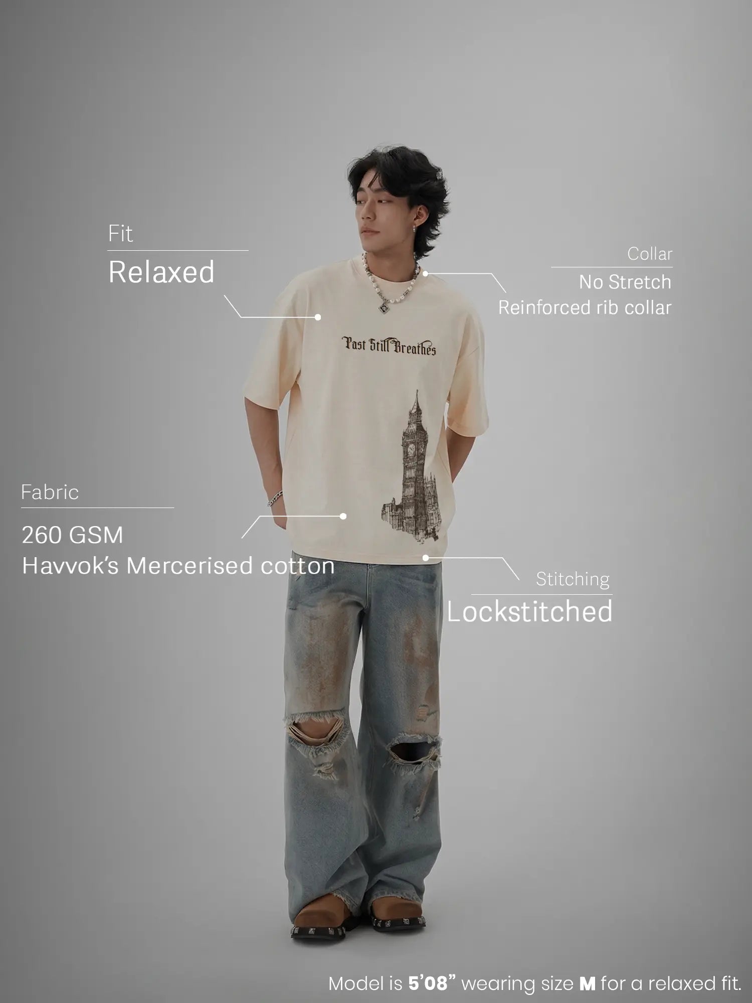 The Vintage Unisex Off-White Oversized T-Shirt