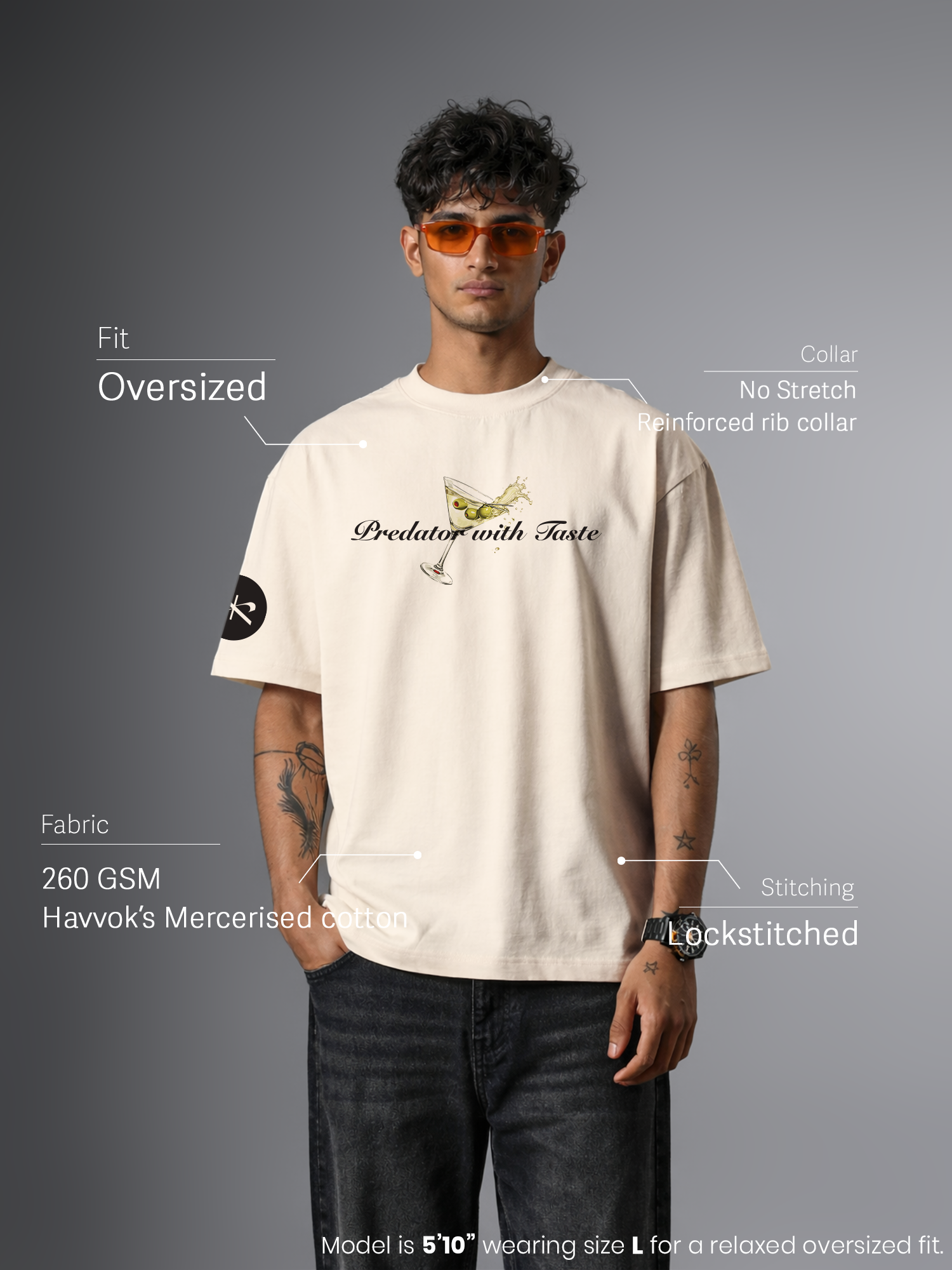 Predator's Pour Unisex Off-White Oversized T-Shirt