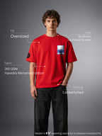 The Stamp Unisex Red Oversized T-Shirt