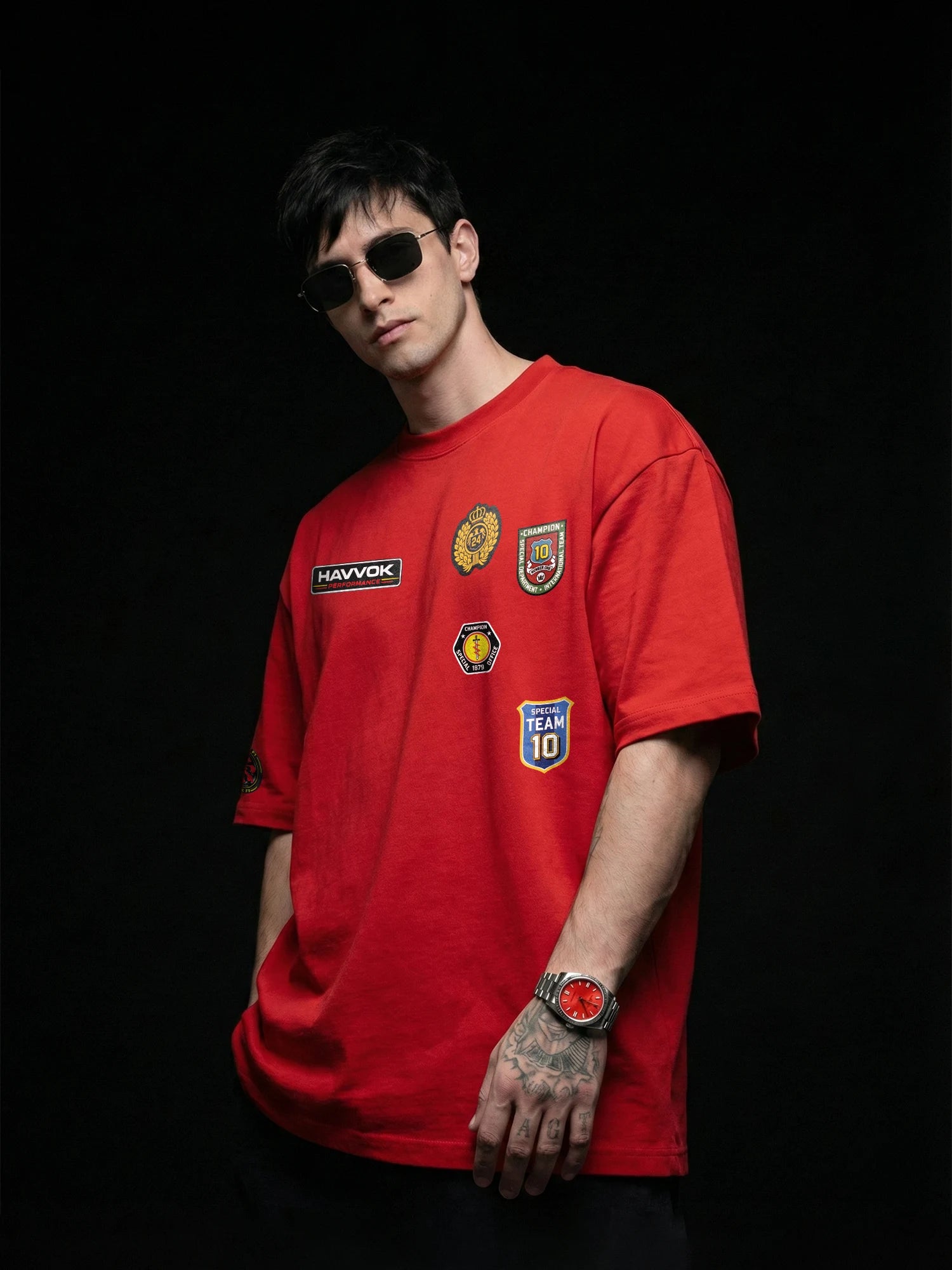 The Havvok Racing Unisex Red Oversized T-Shirt