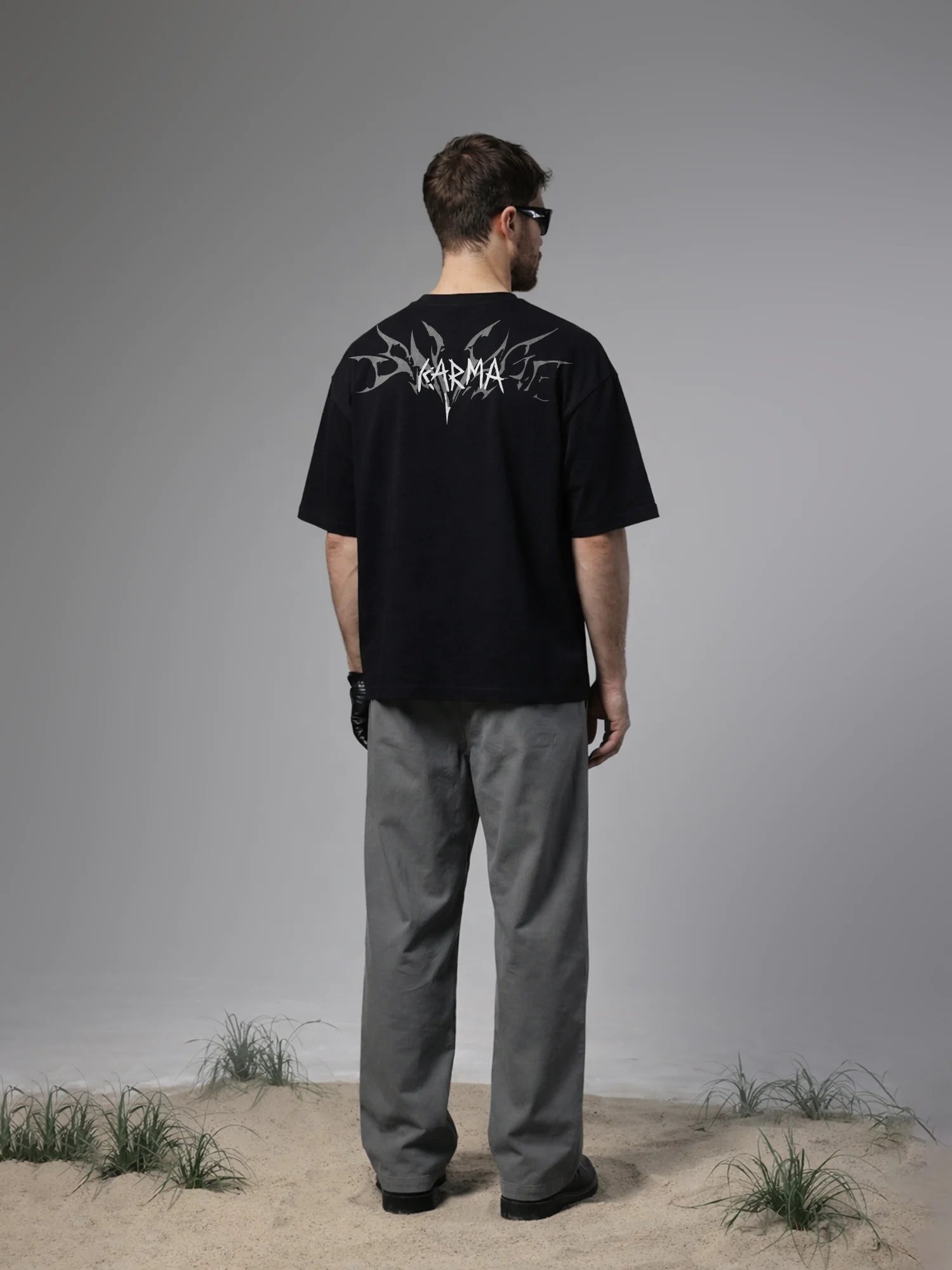 The Karma Unisex Black Oversized T-Shirt