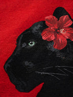 Black Panther Unisex Red Oversized T-Shirt