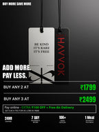 Two hanging tags with text and promotional offers on a dark background