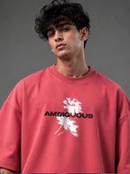 Ambiguous Unisex Pink Oversized T-Shirt