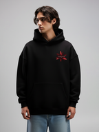 The Anugraha Unisex Black Oversized Fit Fleece Hoodie