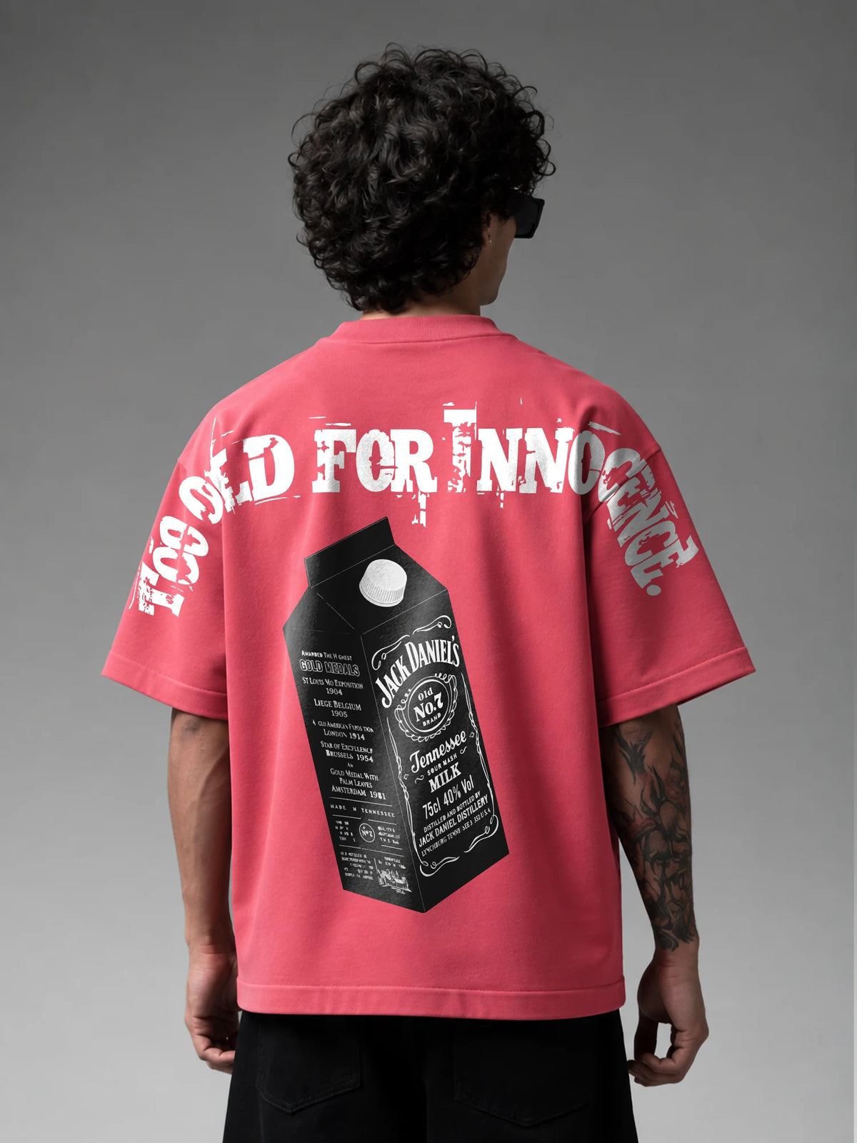 Nocturnal Unisex Pink Oversized T-Shirt