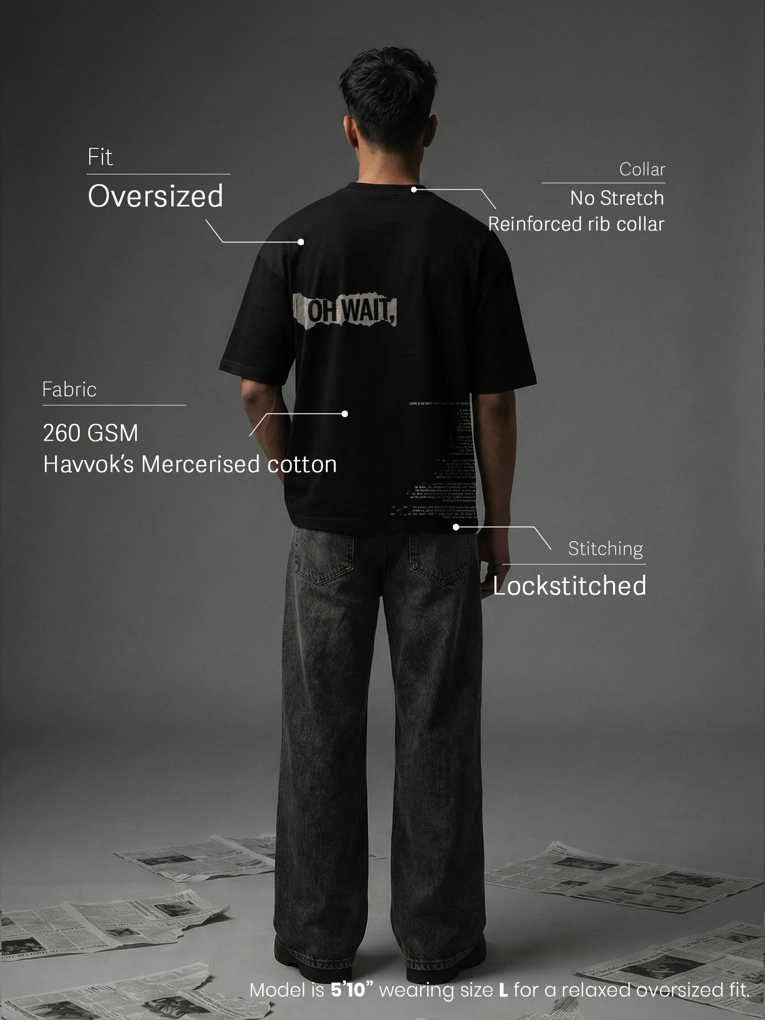 Eclipsed Dreams Unisex Black Oversized T-Shirt