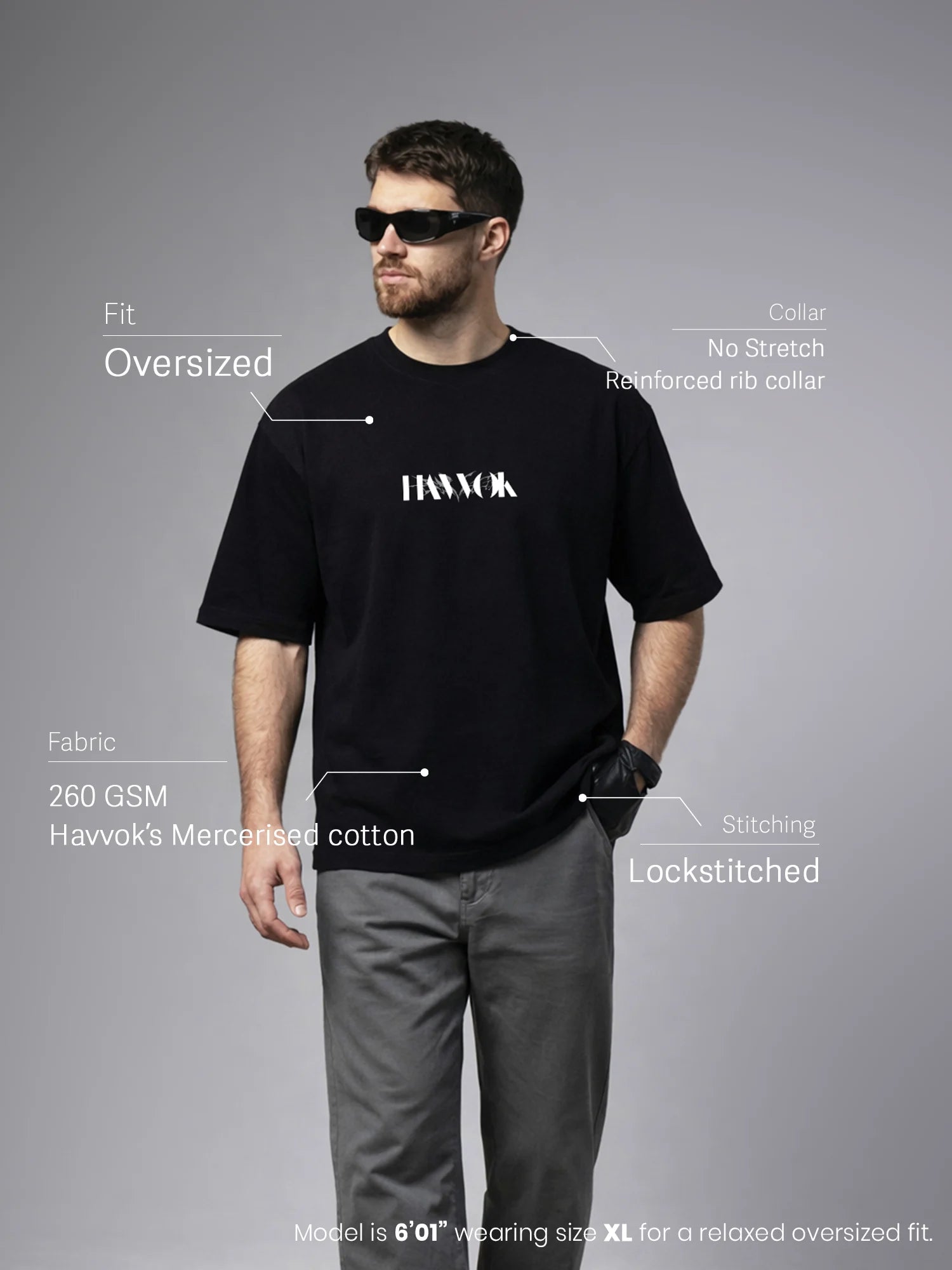 The Karma Unisex Black Oversized T-Shirt