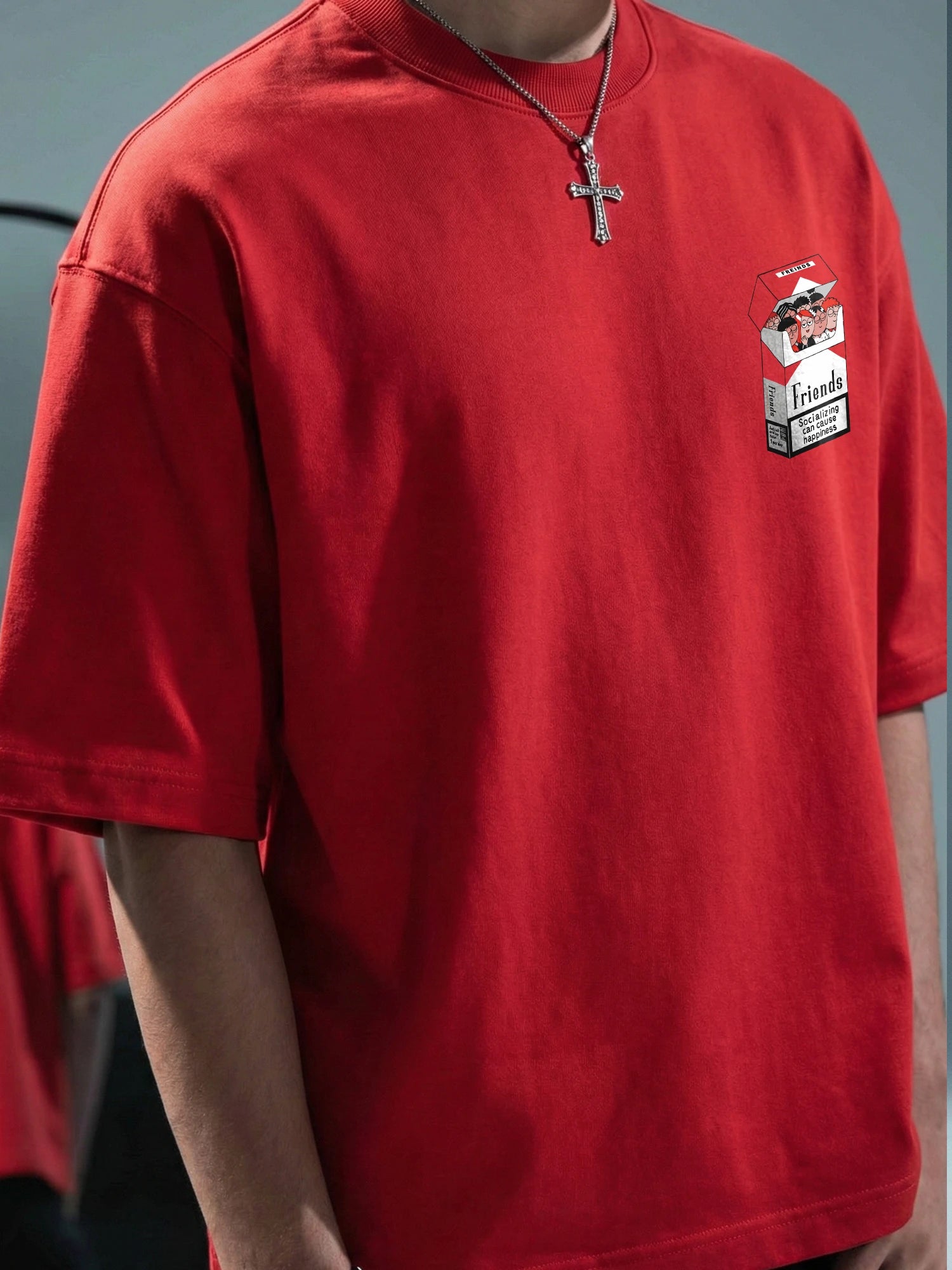 Marlboro Unisex Red Oversized T-Shirt